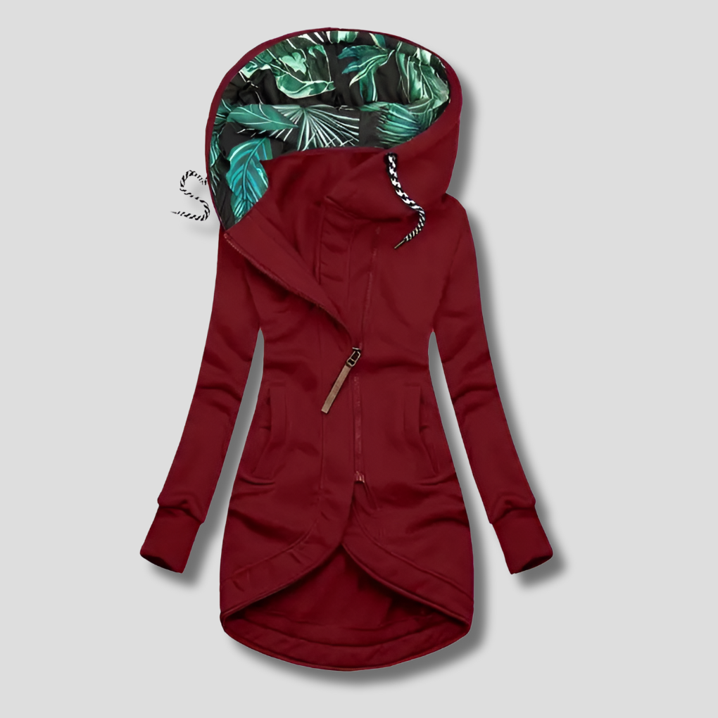 Fashionable Women's Hooded Zip Jacket