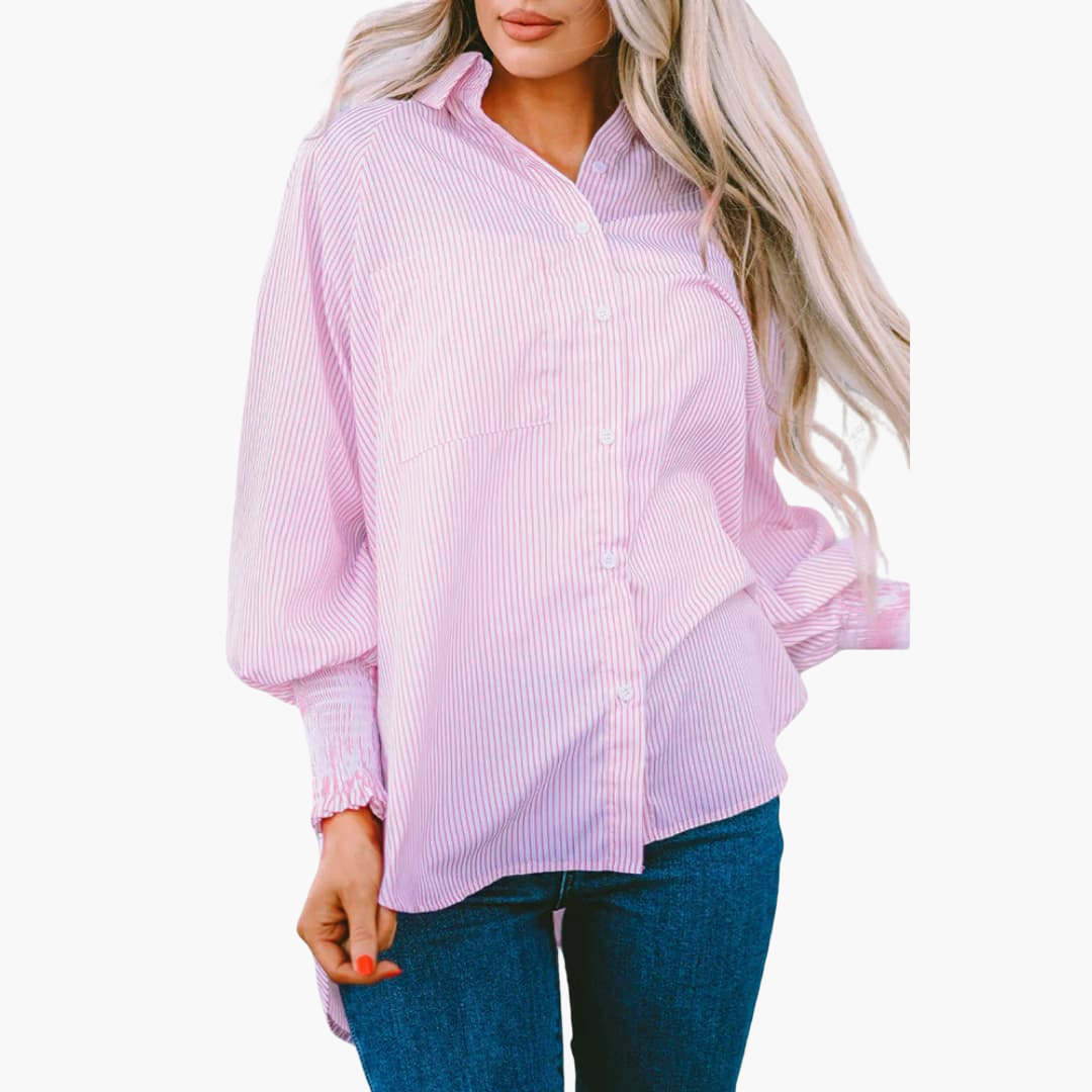 Relaxed Fit Women's Blouse with Buttons - Soft & Chic