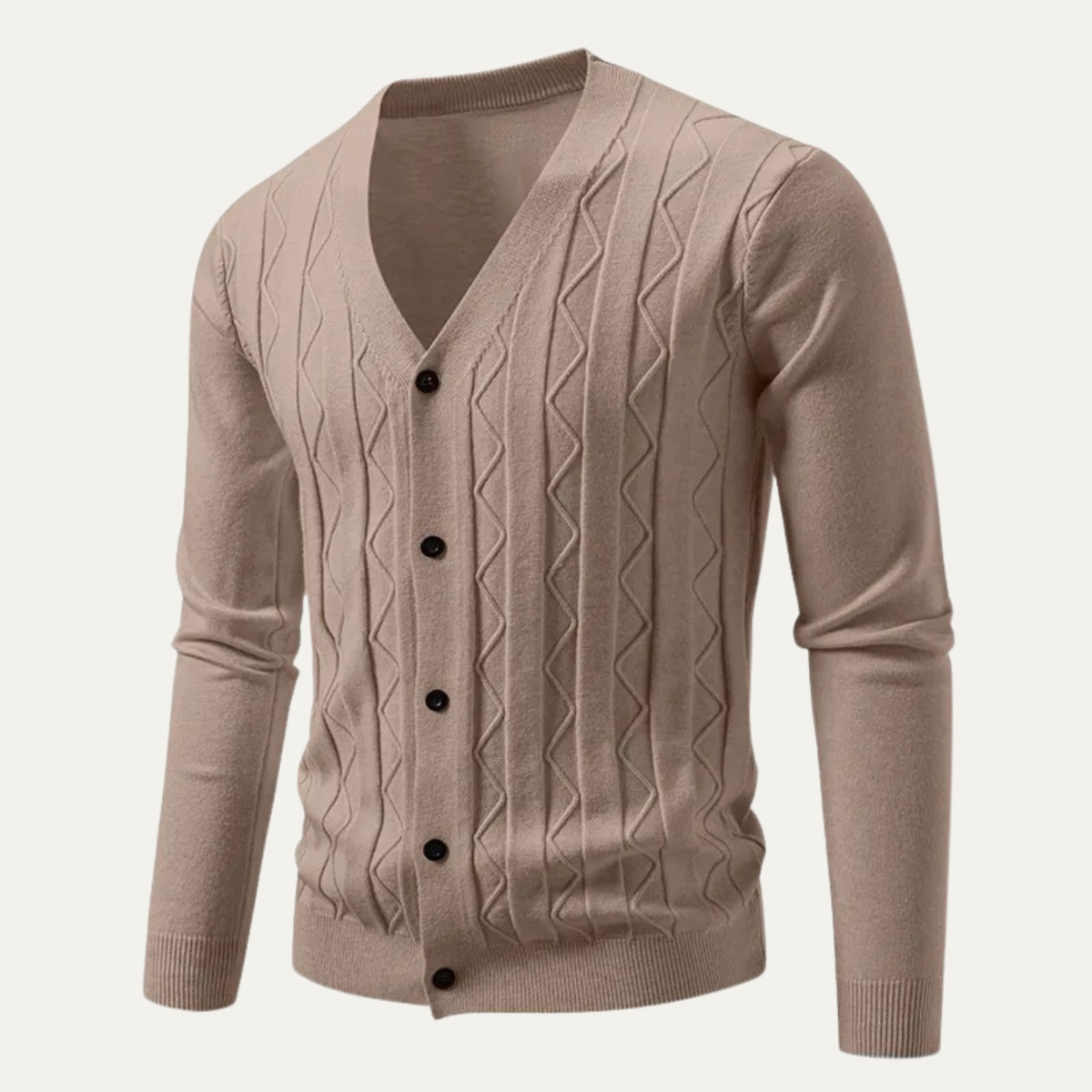 Men's Fitted Knitted Cardigan Sweater