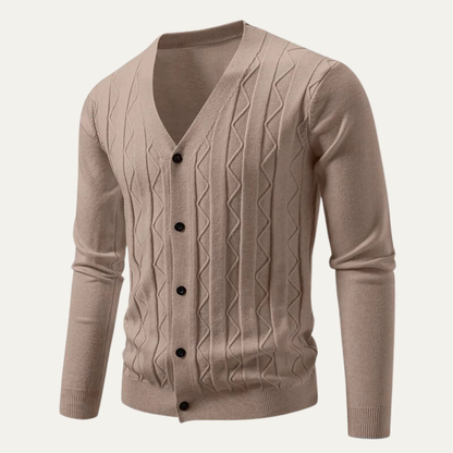 Men's Fitted Knitted Cardigan Sweater