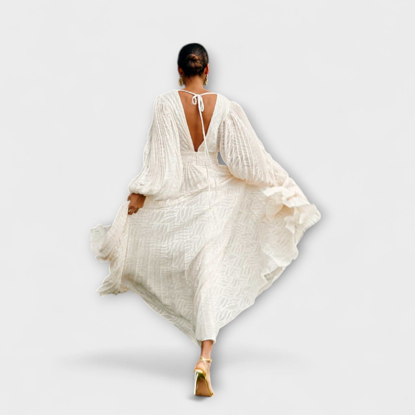 White Flowy Summer Dress for Women