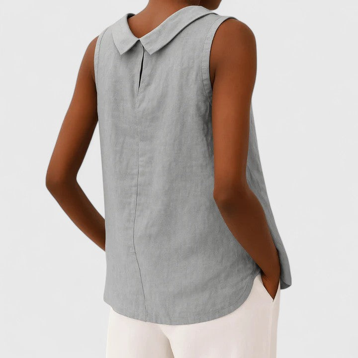 Classic Women's Blouse With Rolled Collar