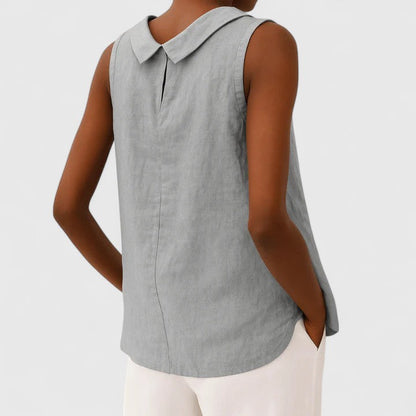 Classic Women's Blouse With Rolled Collar