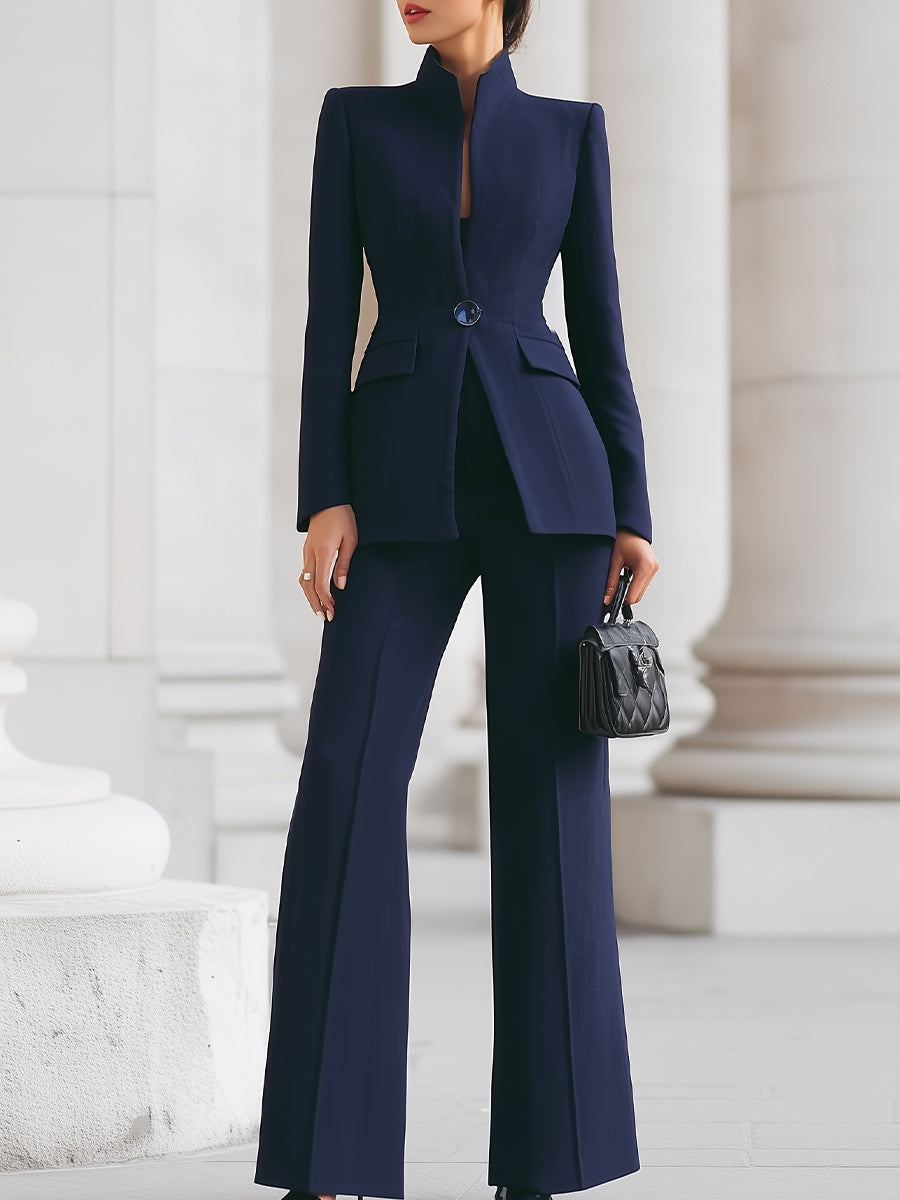 Classic Women's Blazer Pants Suit Set - Vossary