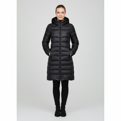 Women's Down Coat Slim Fit Hooded Jacket - EasyApparels