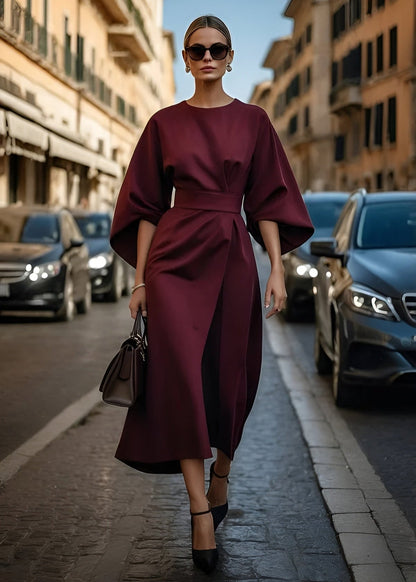 Elegant Wide Waist Maxi Dress - EasyApparels