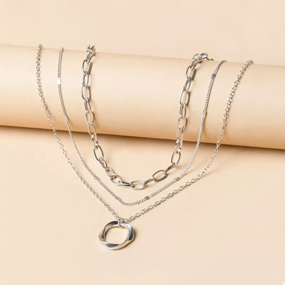 Triple Tiered Chain Pendant Necklace