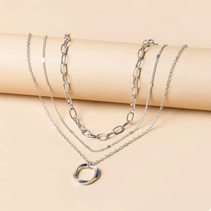 Triple Tiered Chain Pendant Necklace