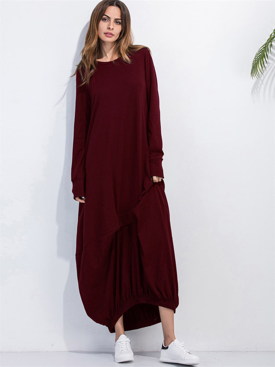 Comfortable Oversized Crew Neck Sweat Dress