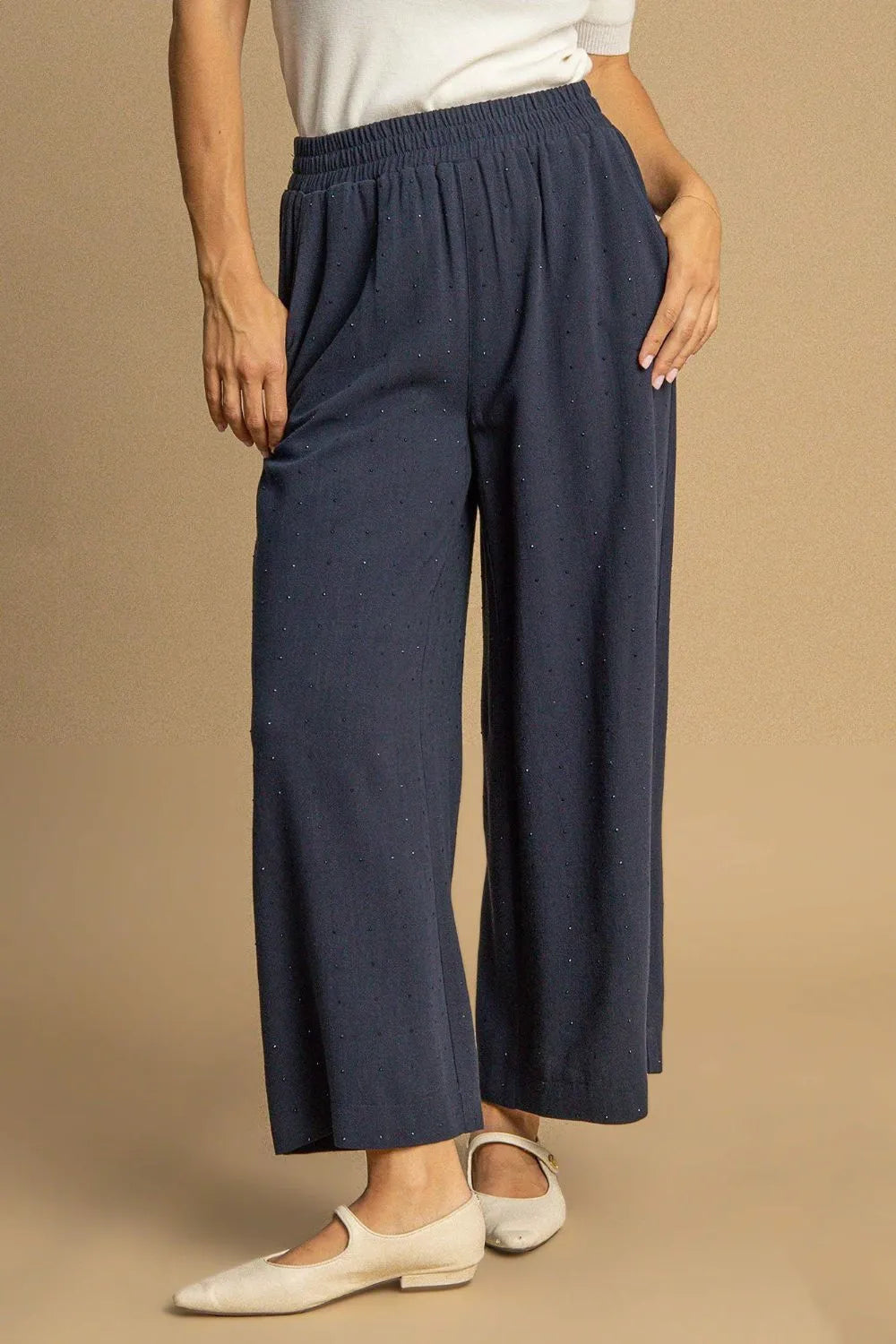 Comfortable High Waist Decorated Linen Pants for Women - EasyApparels
