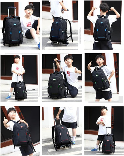 Practical Wheeled Backpack for Kids - Convertible Rolling Bag