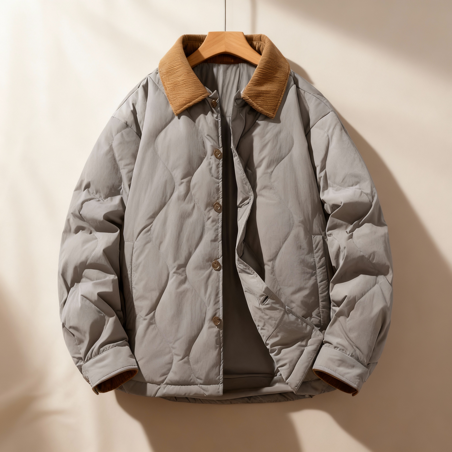 Rugged Textured Quilted Coat