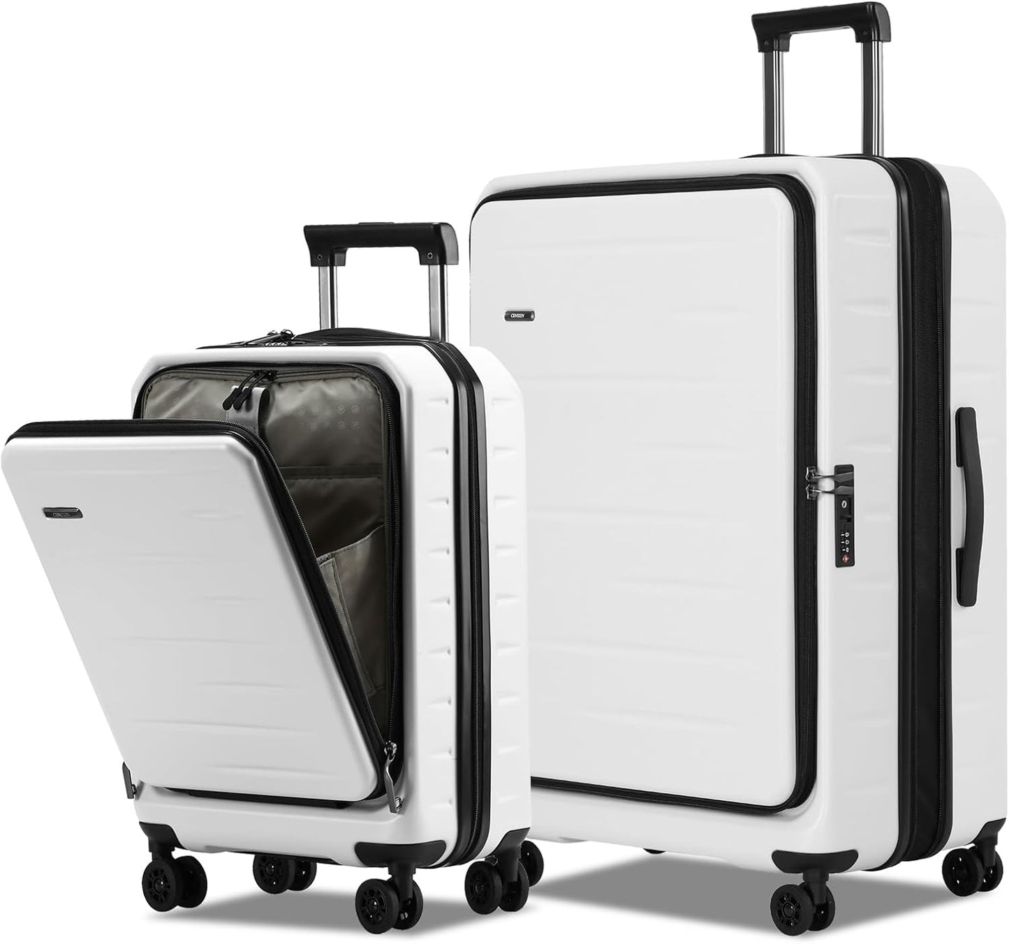 Durable Hardside Rolling Carry On with Pocket & Lock - Pexav