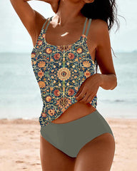 Comfortable Plus Size Tankini Swimsuit Set - EasyApparels