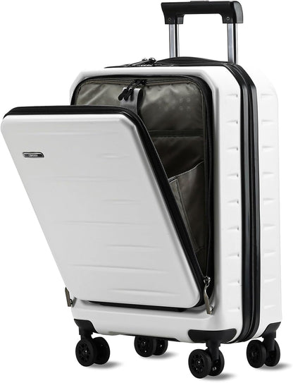 Durable Hardside Rolling Carry On with Pocket & Lock