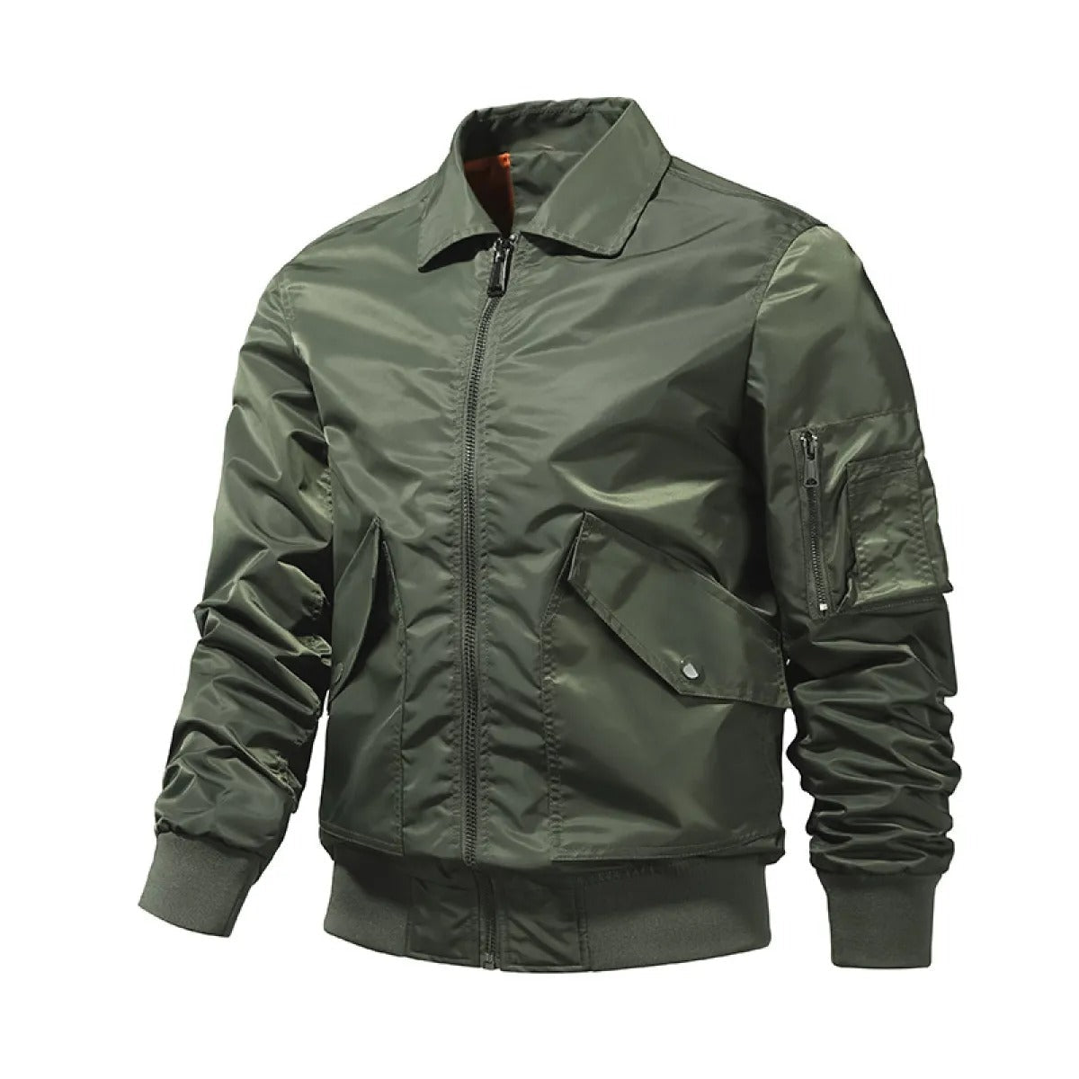 Rugged Bomber Jacket - Classic Military Style with Pockets - Luxicro