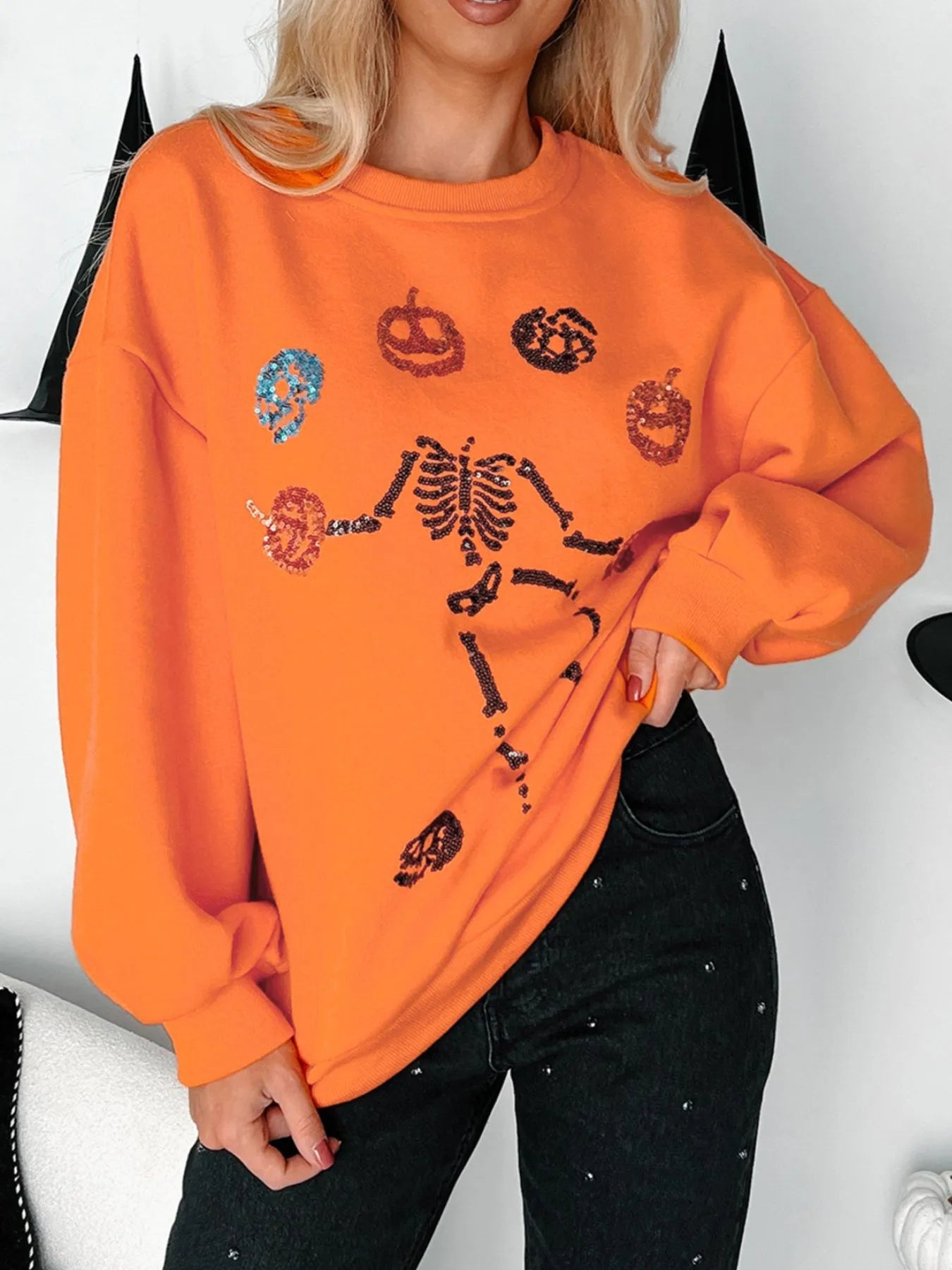 Spooky Pumpkin Skeleton Hoodie