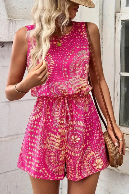 Vibrant Flower Print Off Shoulder Jumpsuit - EasyApparels