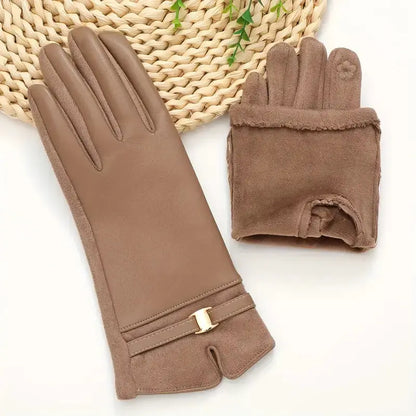 Waterproof Insulated Leather Gloves - EasyApparels