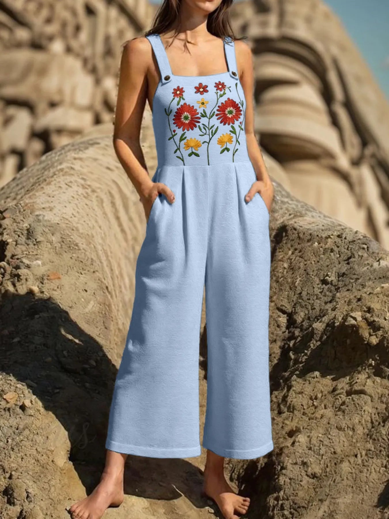 Beautiful Floral Flowy Maxi Jumpsuit