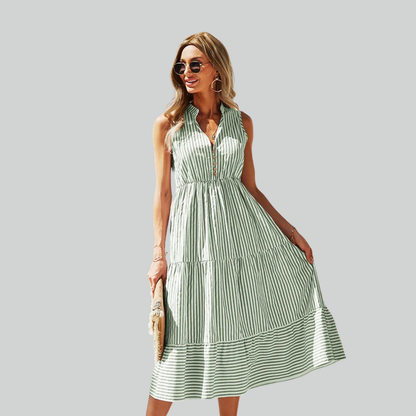 Summer V-Neck Sleeveless Women's A-Line Dress - Luxicro