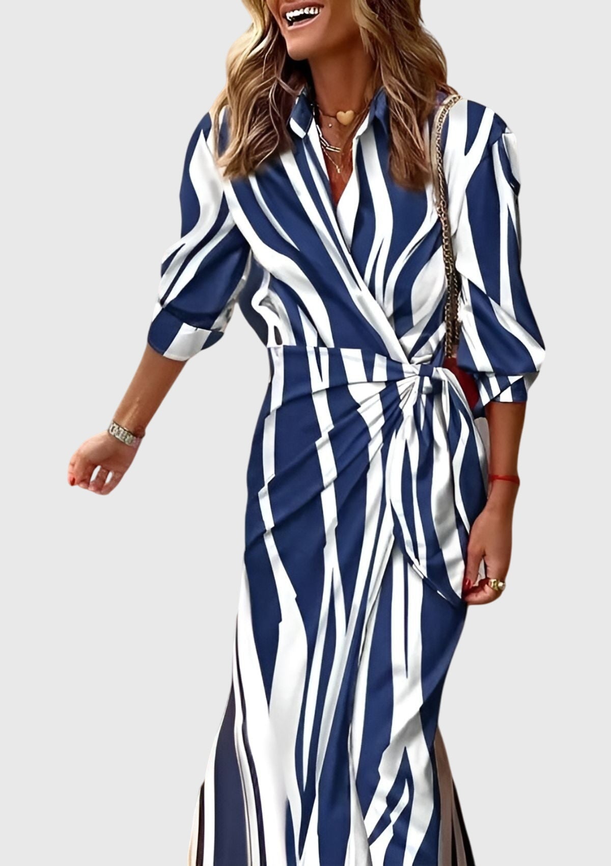 Chic Floral Wrap Around Dress