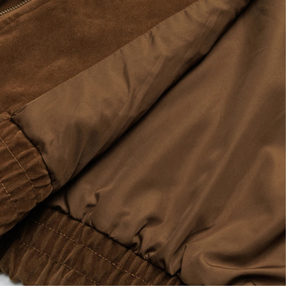 Classic Men's Suede Zipper Bomber Jacket