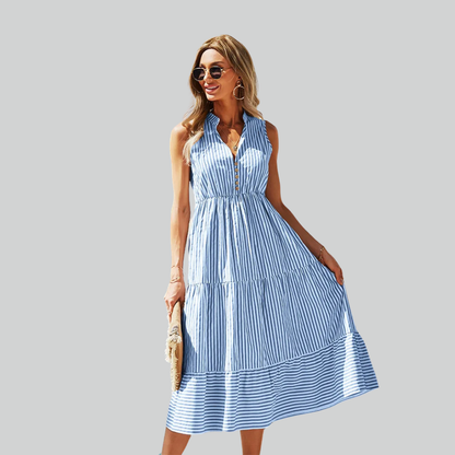 Summer V-Neck Sleeveless Women's A-Line Dress