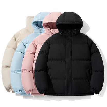 Warm Puffer Jacket - Hooded Short Chenille Coat - Luxicro