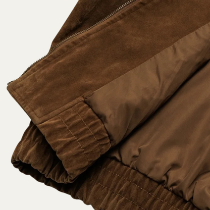 Classic Men's Suede Zipper Bomber Jacket