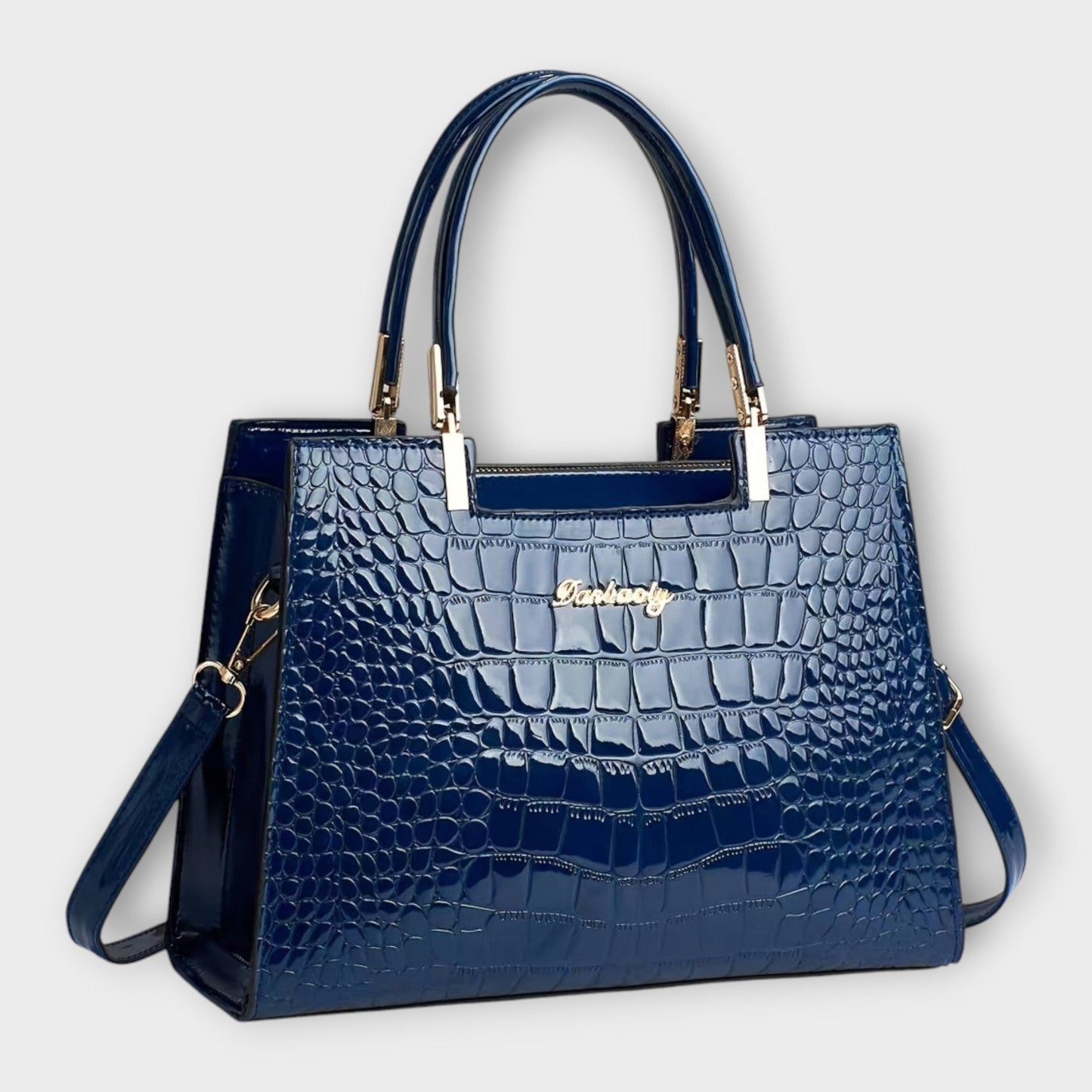 Shiny Alligator Print Tote Bag