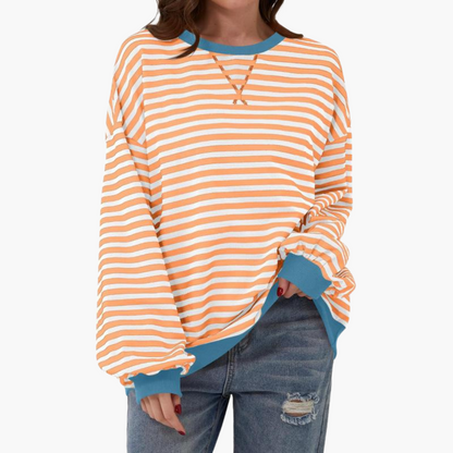 Comfy Women's Horizontal Sweatshirt – Relaxing Full Sleeve Top