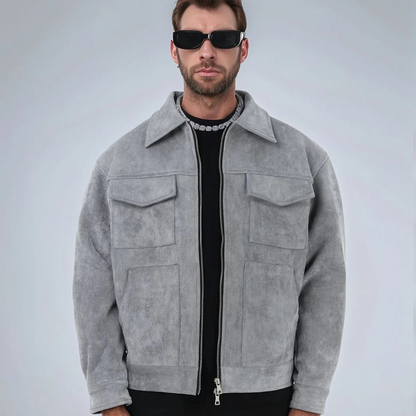 Men's Classic Brown Leather Biker Jacket