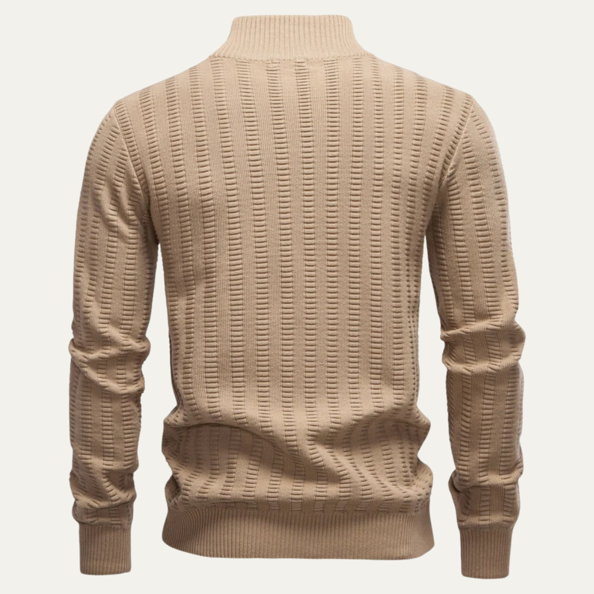 Warm Men's Half Zip Wool Winter Sweater