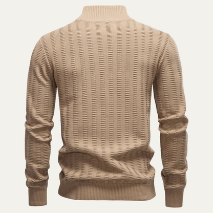 Warm Men's Half Zip Wool Winter Sweater