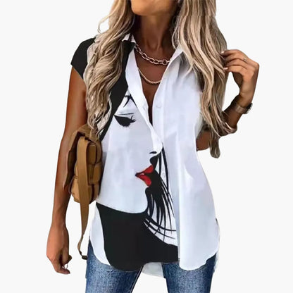 Women's Lightweight Butterfly Print Blouse
