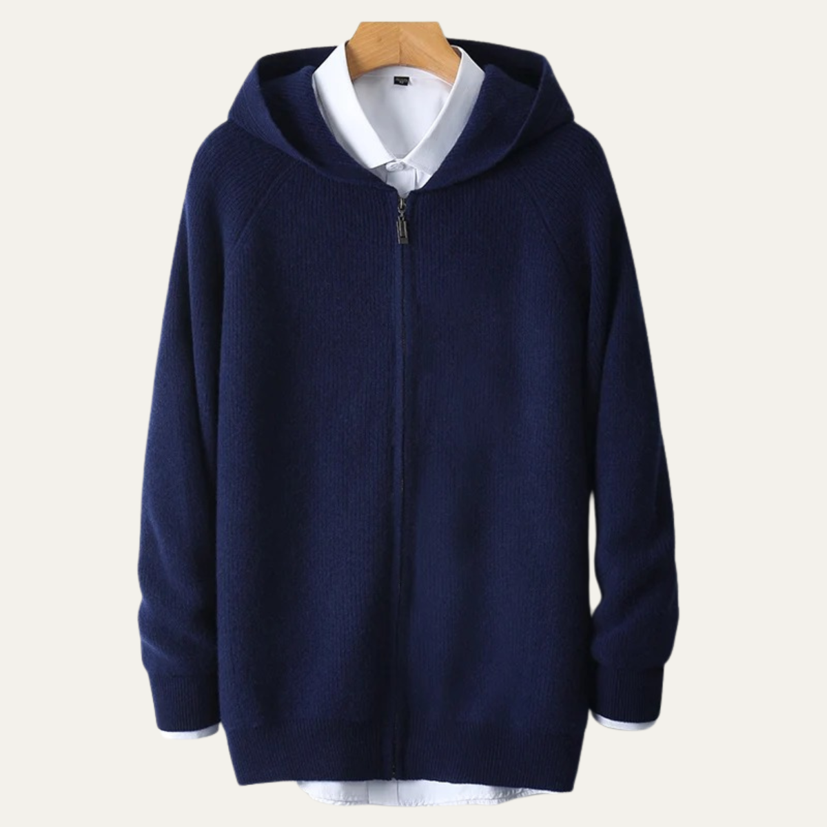 Warm Men's Merino Wool Zipper Sweater Jacket