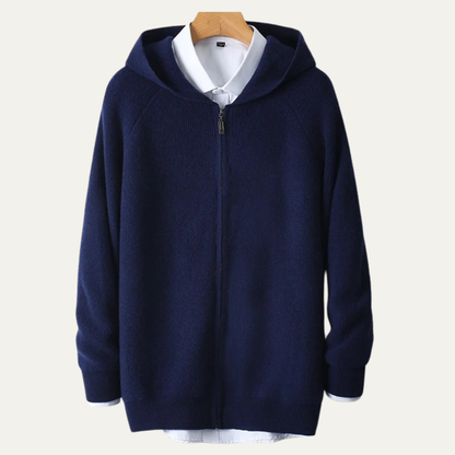 Warm Men's Merino Wool Zipper Sweater Jacket