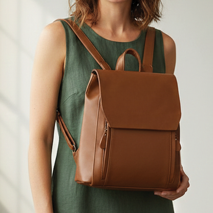 Eco Friendly Faux Leather School Backpack - Vossary