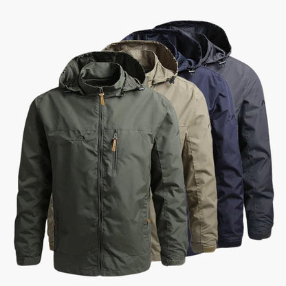 Waterproof Zip Up Mens Parka Jacket with Pockets