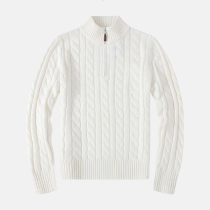 Soft Crew Neck Cable Knit Sweater