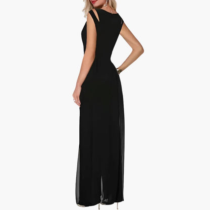 Stylish Black Floor Length Evening Gown