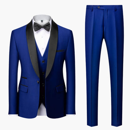 Classic Red Contrast Three Piece Suit