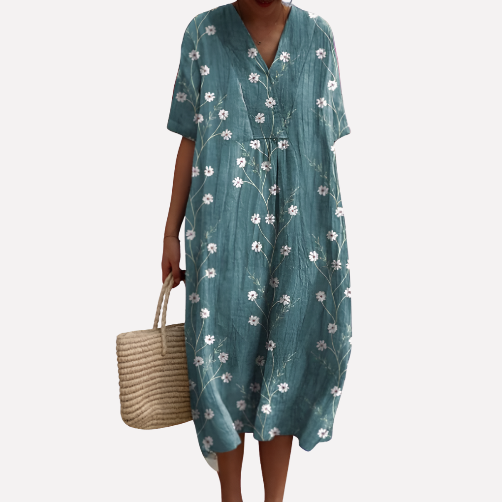 Pretty V-Neck Summer Dress for Women