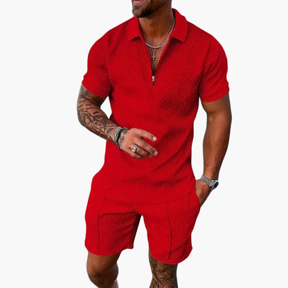 Men's Lightweight Zip Up Shorts Set
