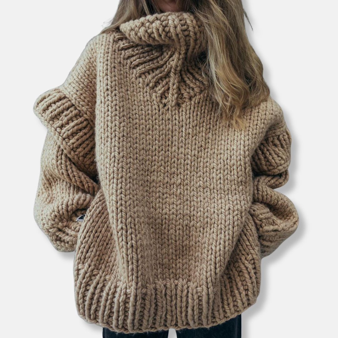 Cozy Oversized Women's Wool Turtleneck Sweater