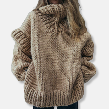 Cozy Oversized Women's Wool Turtleneck Sweater