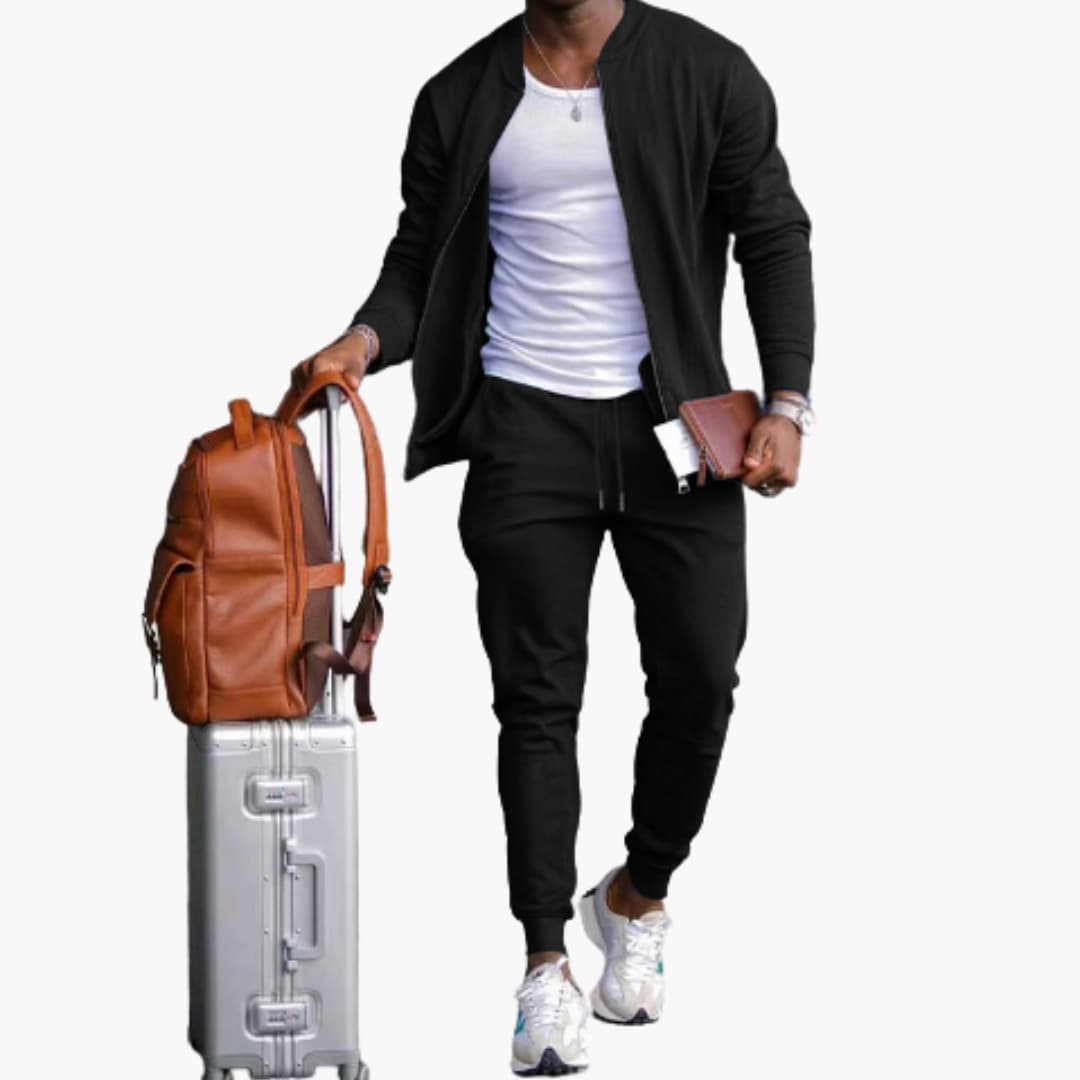 Casual Zip Up Tracksuit for Men - Vossary