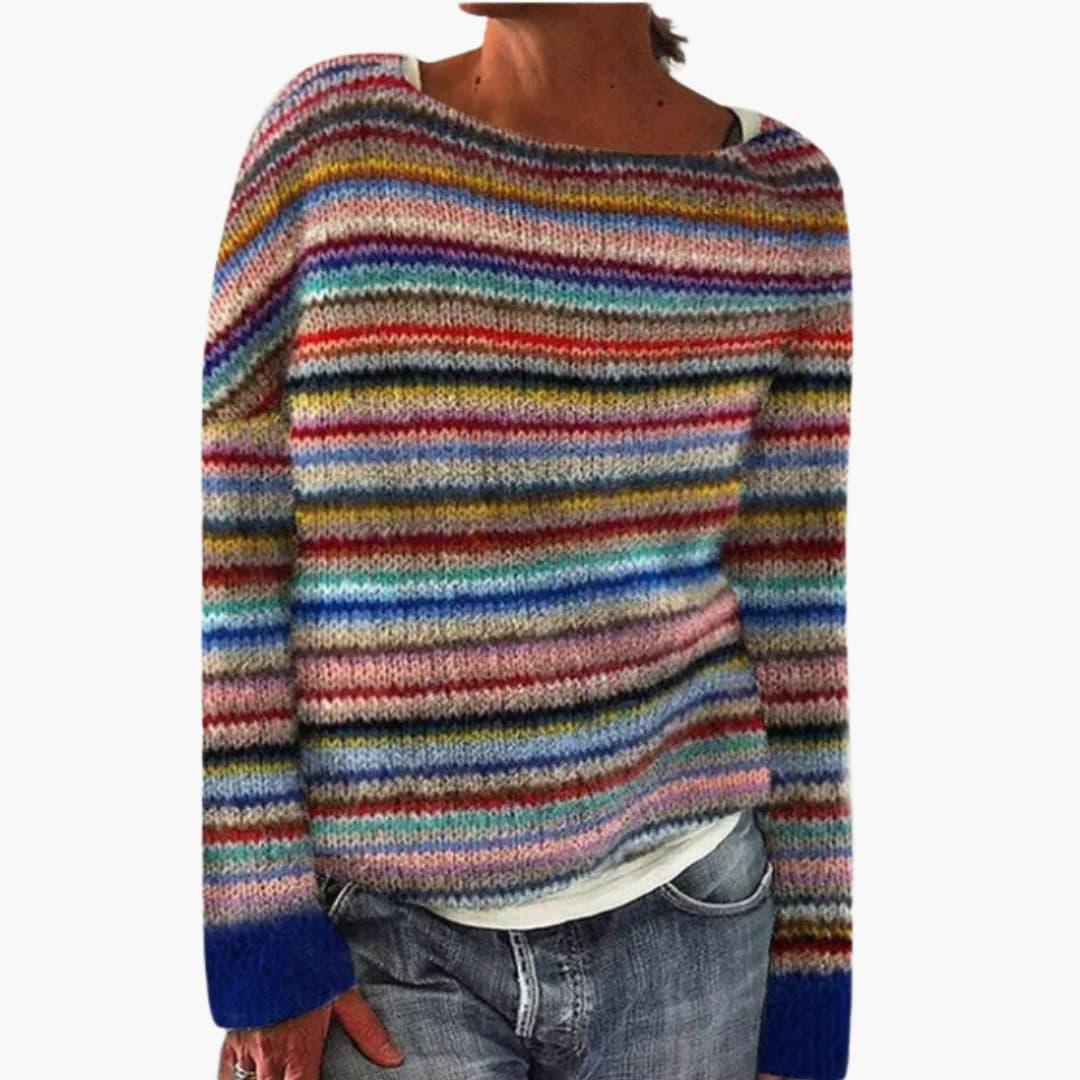 Soft Women's Crew Neck Patterned Sweater - Vossary