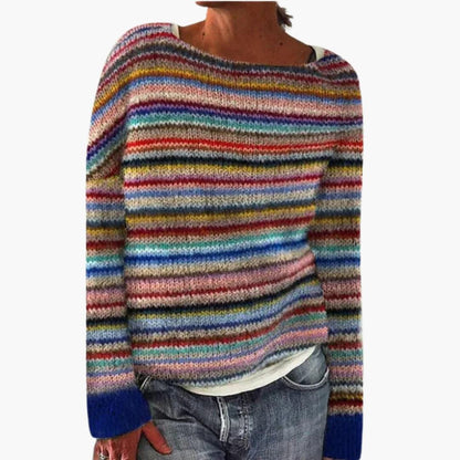Soft Women's Crew Neck Patterned Sweater - Vossary